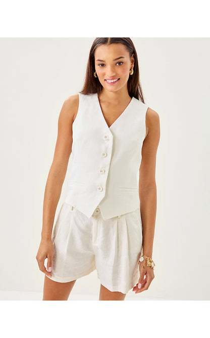DEWEY LINEN SHORT, RESORT WHITE