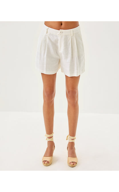 DEWEY LINEN SHORT, RESORT WHITE