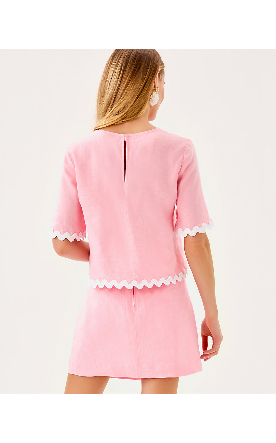 NIK SHORT SLEEVE CROPPED TOP, CONCH SHELL PINK