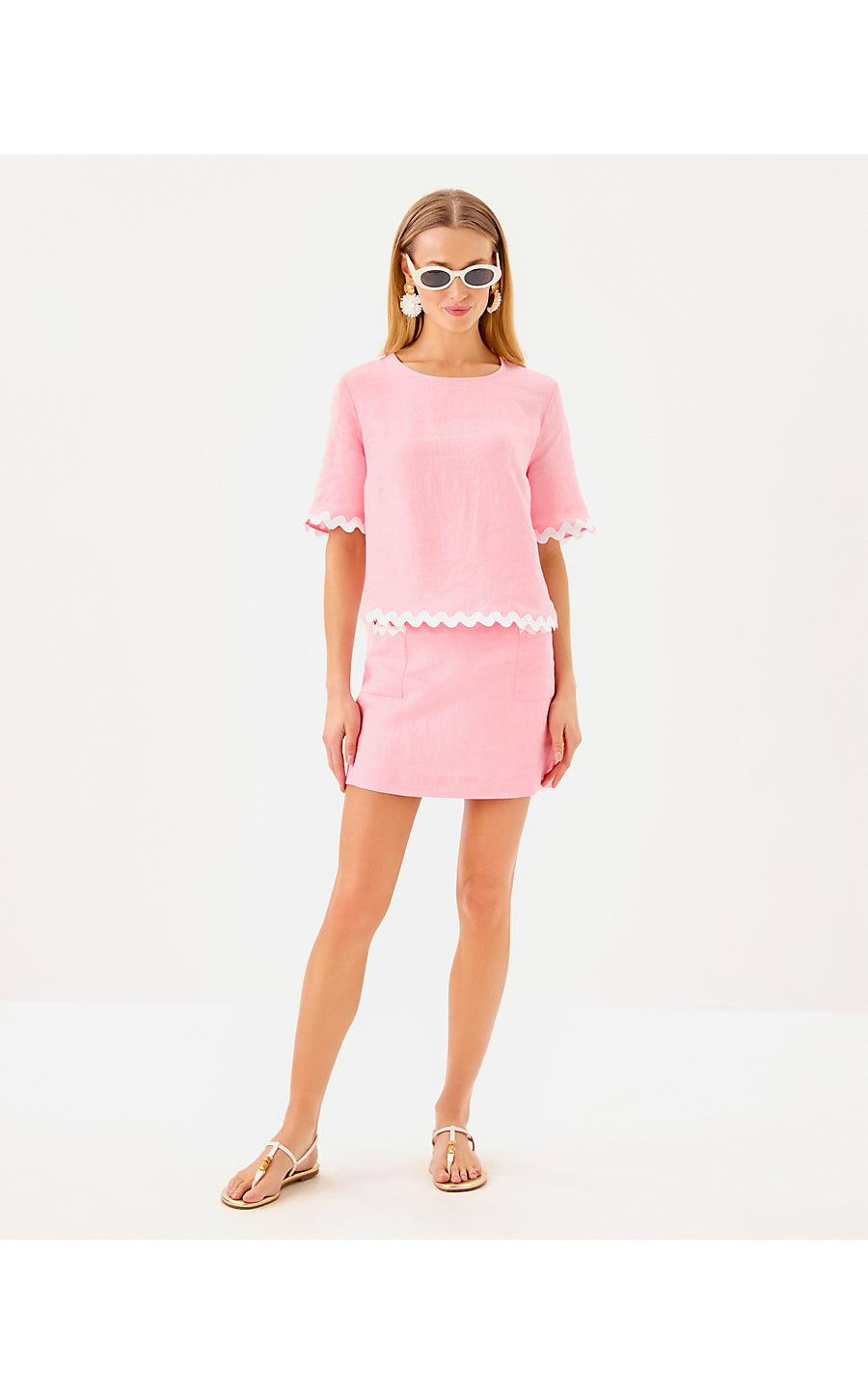 NIK SHORT SLEEVE CROPPED TOP, CONCH SHELL PINK