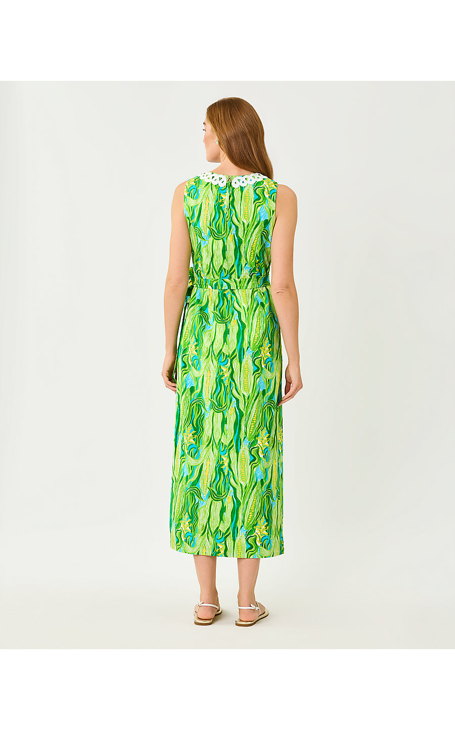 FRESIA STRETCH MAXI SHIFT, TURQUOISE TIDE SWEET CORN