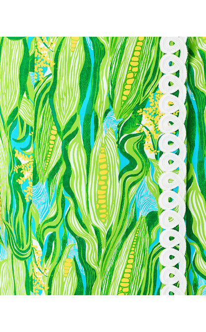 FRESIA STRETCH MAXI SHIFT, TURQUOISE TIDE SWEET CORN