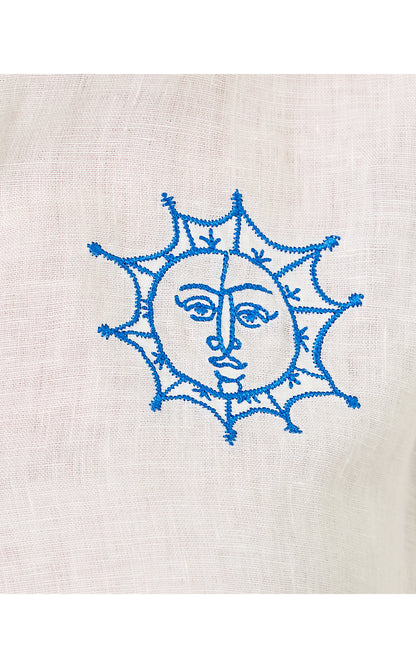 SEA VIEW BUTTON DOWN, RESORT WHITE THROW ME A LINE EMBROIDERY
