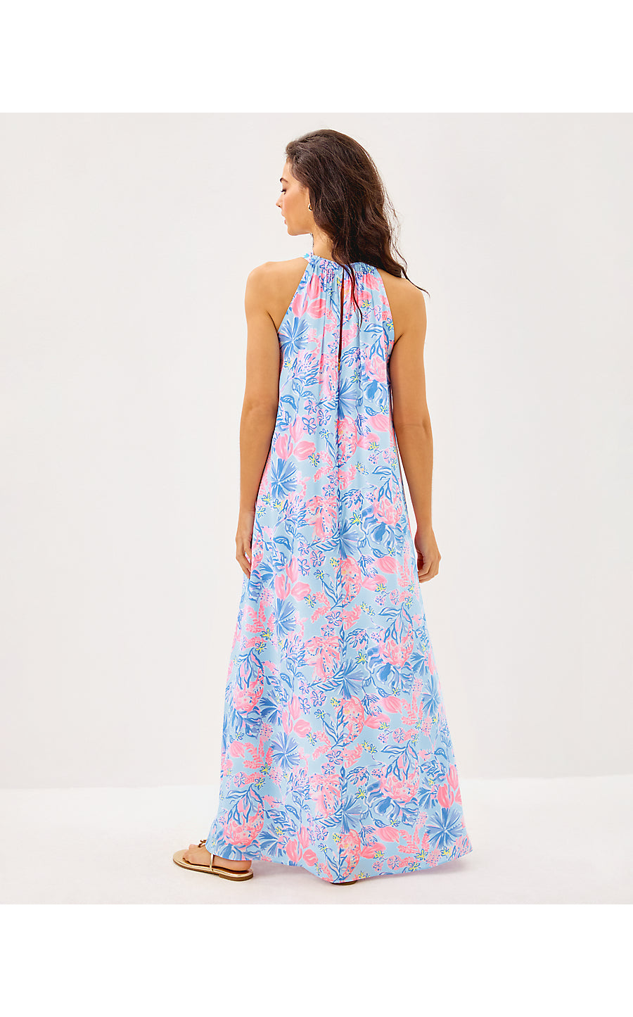 CLAIRABEL SILK MAXI DRESS, MULTI ELEPHANT SPLASH