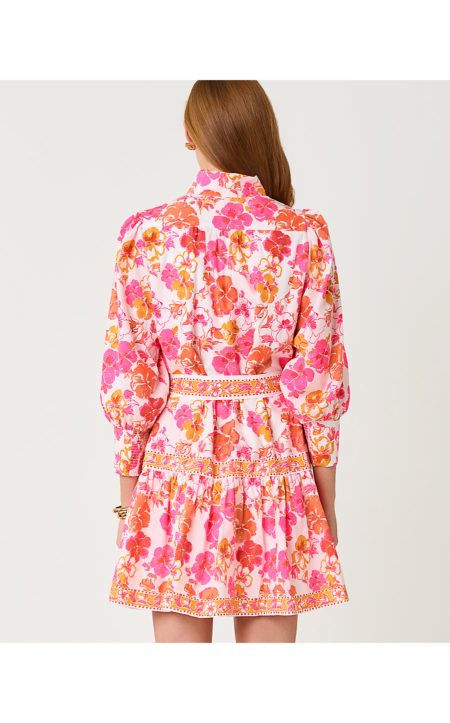 DRENA DRESS, RESORT WHITE PANSY FANSY ENGINEERED WOVEN DRESS