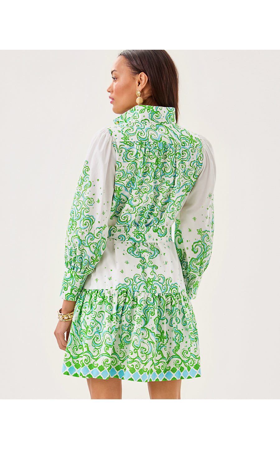 DRENA DRESS, RESORT WHITE SOL MATES ENGINEERED DRESS