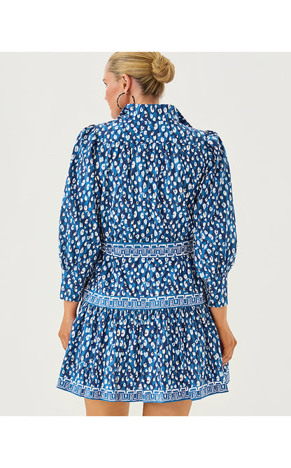DRENA DRESS, STARLIGHT NAVY YOURE AN ANIMAL ENGINEERED WOVEN DRESS