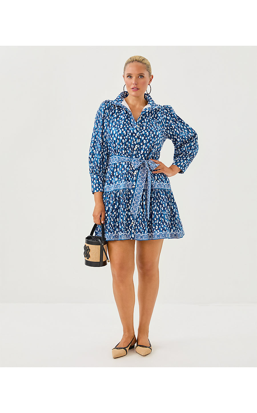 DRENA DRESS, STARLIGHT NAVY YOURE AN ANIMAL ENGINEERED WOVEN DRESS