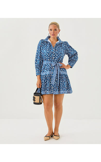 DRENA DRESS, STARLIGHT NAVY YOURE AN ANIMAL ENGINEERED WOVEN DRESS