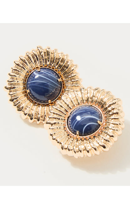 ONE FINAL FLING STUD EARRING, STARLIGHT NAVY