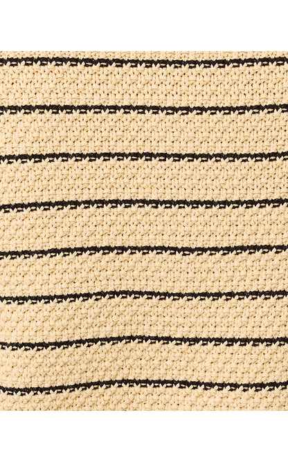 MAYSEN CARDIGAN, HEATHERED WICKER TAN BEACHY STRIPE