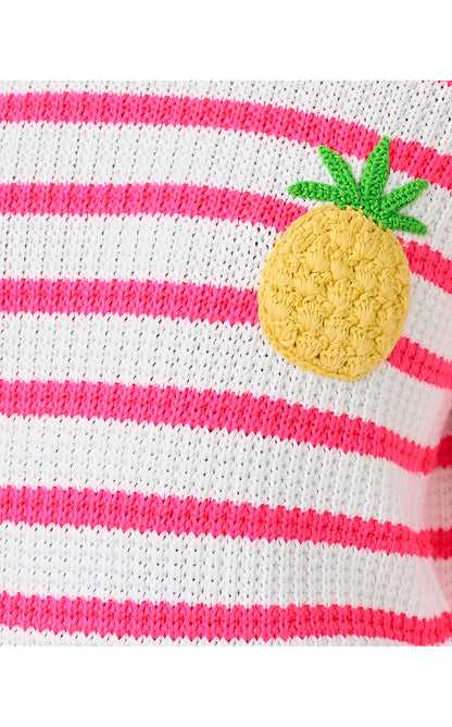 JOVIENNE SWEATER, RESORT WHITE SHINE BRIGHT STRIPE