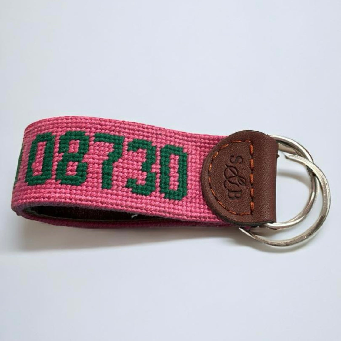 NEEDLEPOINT KEY FOB,  08730-BRIELLE