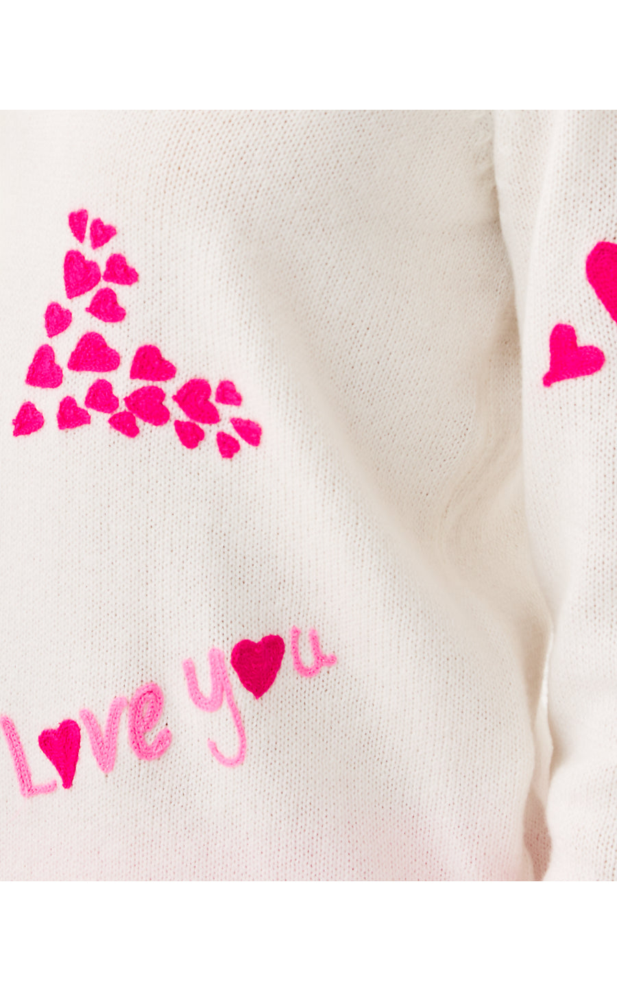 TIPPERY CARDIGAN, COCONUT VALENTINES DAY EMBROIDERY