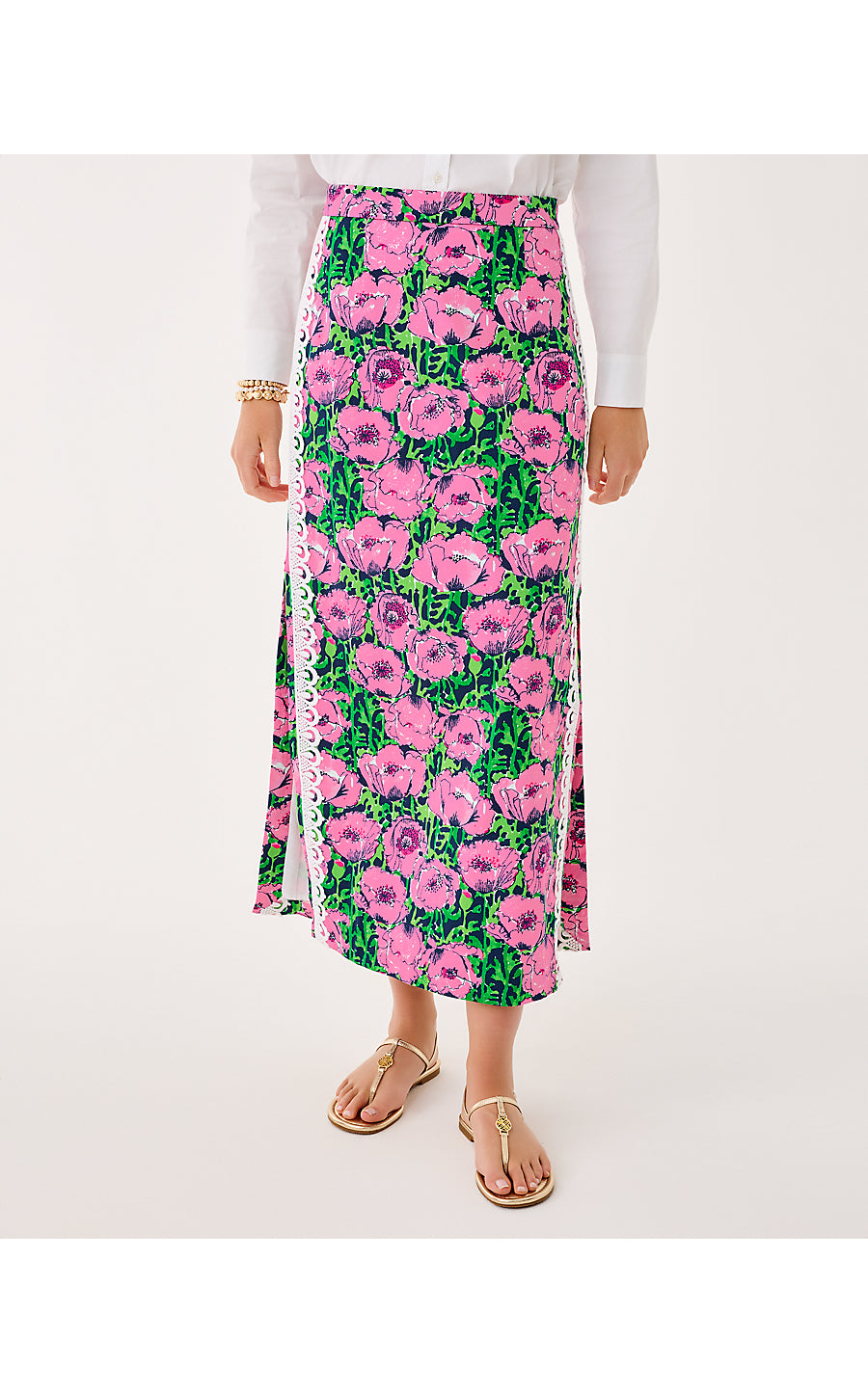 SANDERS MAXI SKIRT, LOW TIDE NAVY FLORRIE