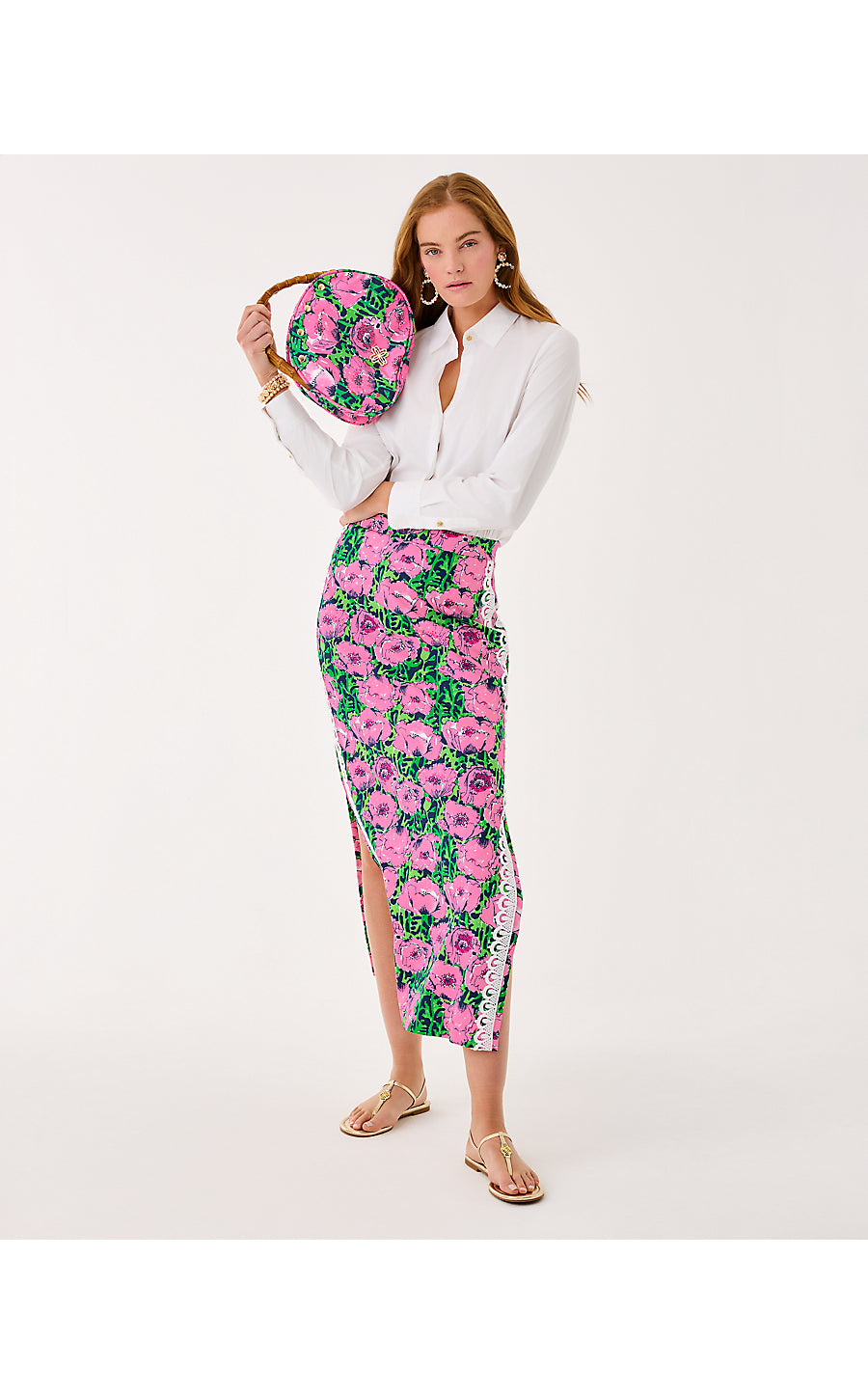 SANDERS MAXI SKIRT, LOW TIDE NAVY FLORRIE