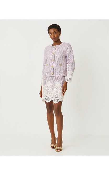 BETTANY BOUCLE SKIRT, PINK BLISS BLUSHING BOUCLE