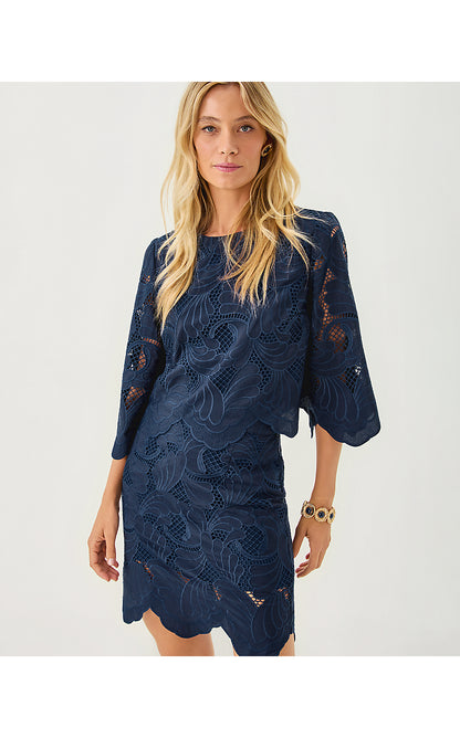 DEBRA LACE SKIRT, LOW TIDE NAVY SWAY WITH ME SCALLOPED LACE