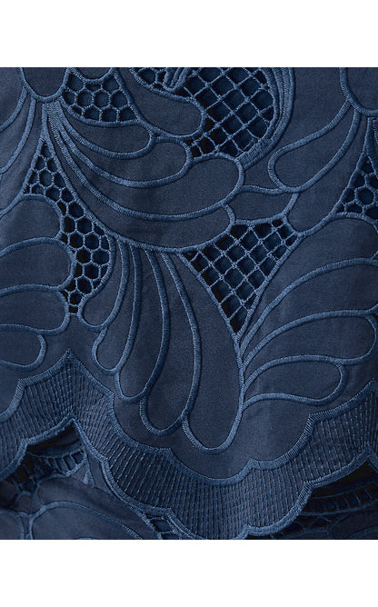 DEBRA LACE SKIRT, LOW TIDE NAVY SWAY WITH ME SCALLOPED LACE