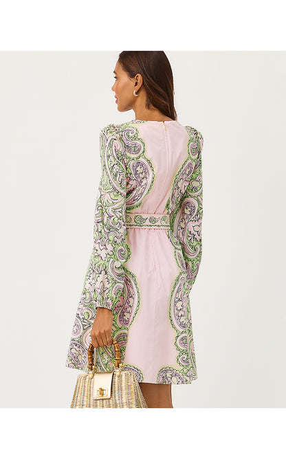 CHYANNA DRESS, LIME CHIFFON ESTORIL ENGINEERED WOVEN DRESS