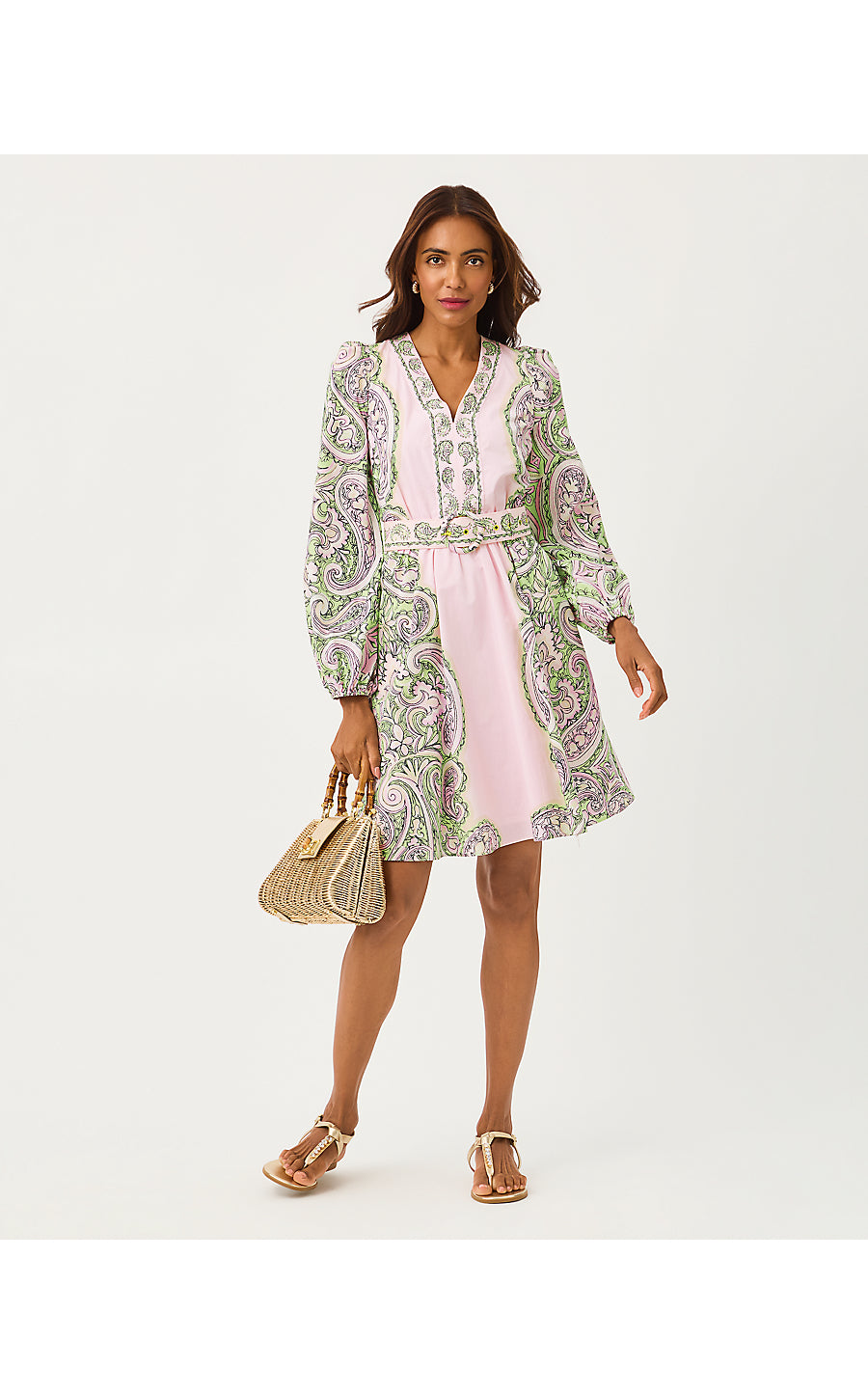 CHYANNA DRESS, LIME CHIFFON ESTORIL ENGINEERED WOVEN DRESS