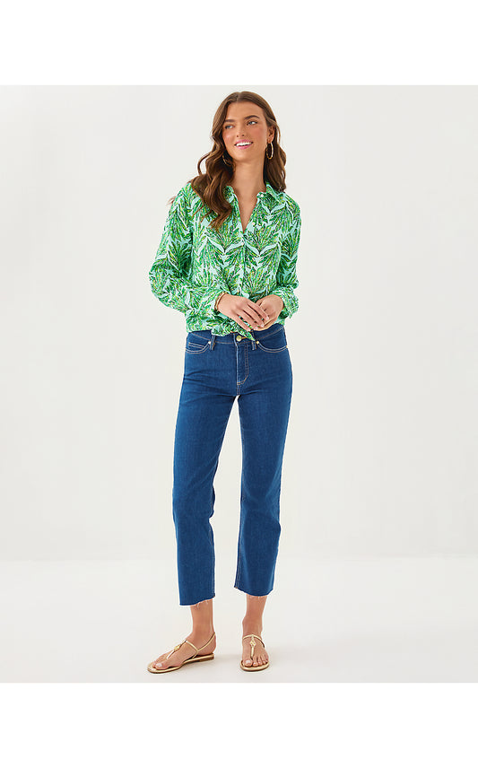 LINDESSA HIGH RISE CROP JEAN, MEDIUM WASH