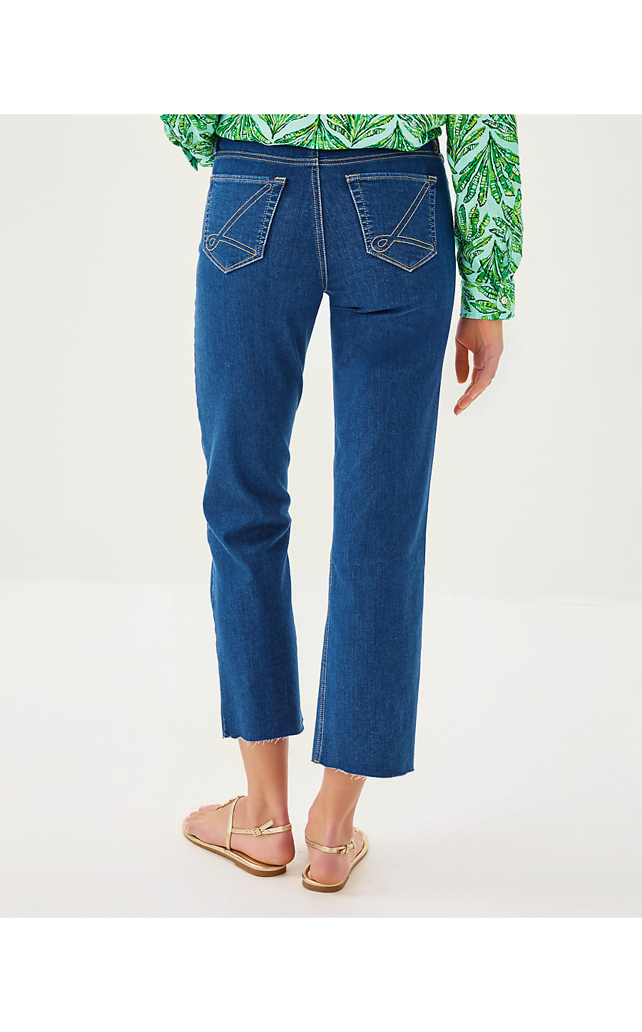 LINDESSA HIGH RISE CROP JEAN, MEDIUM WASH