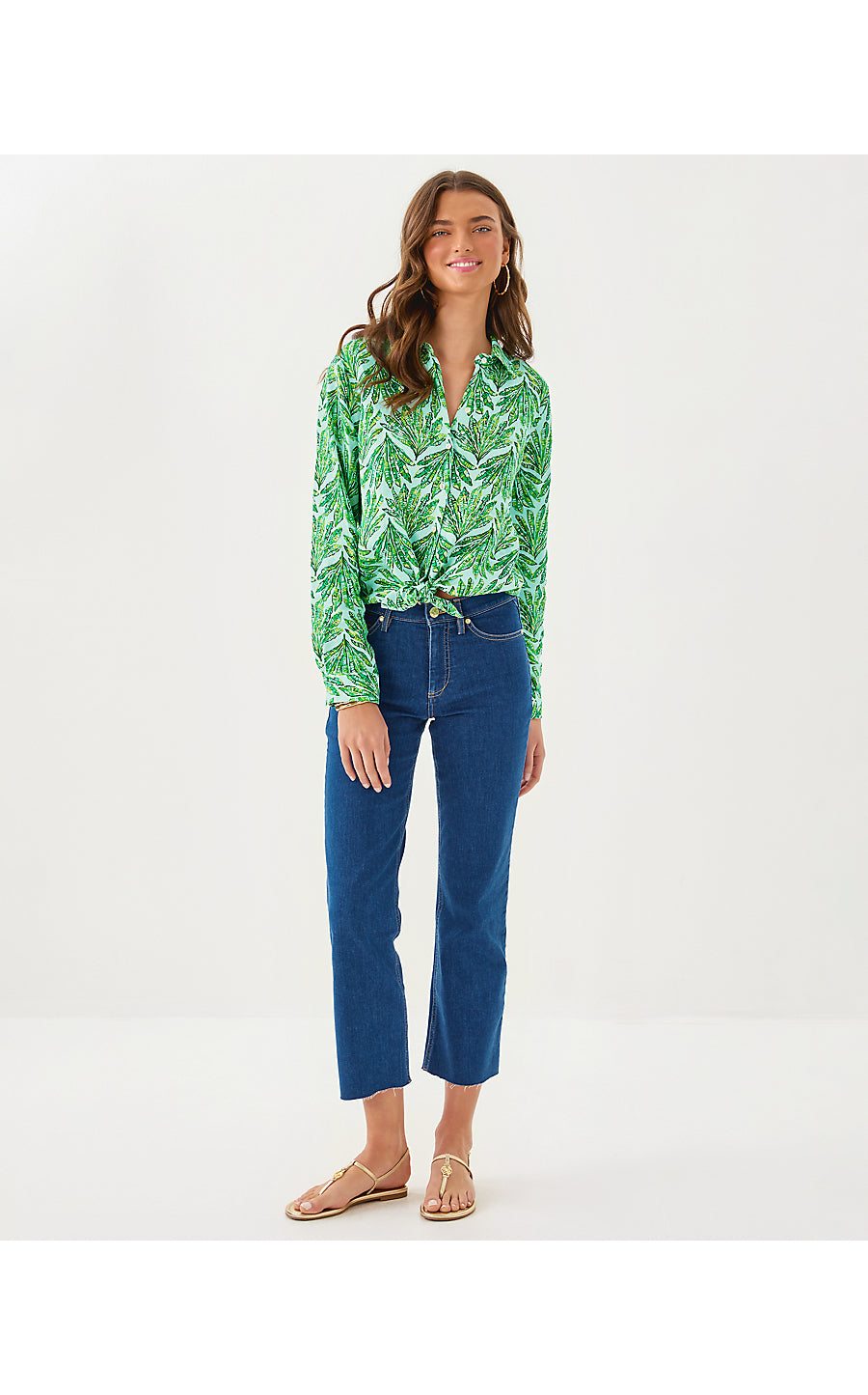 LINDESSA HIGH RISE CROP JEAN, MEDIUM WASH