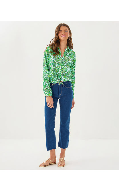 LINDESSA HIGH RISE CROP JEAN, MEDIUM WASH