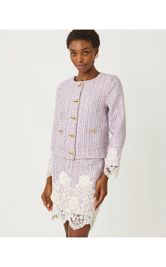 LAVINA BOUCLE JACKET, PINK BLISS BLUSHING BOUCLE