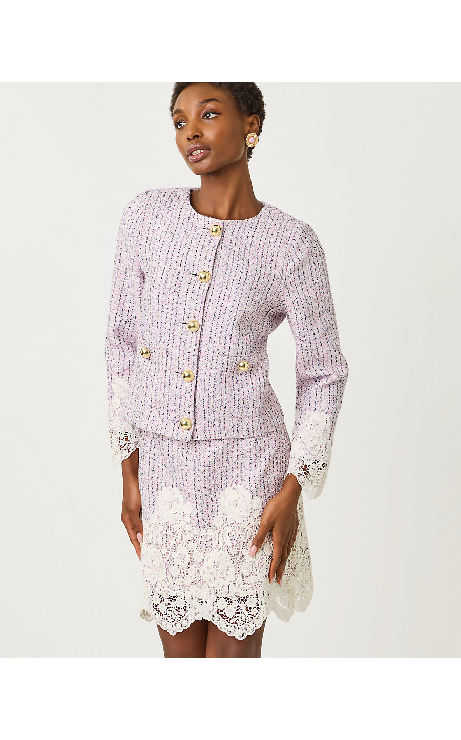 LAVINA BOUCLE JACKET, PINK BLISS BLUSHING BOUCLE