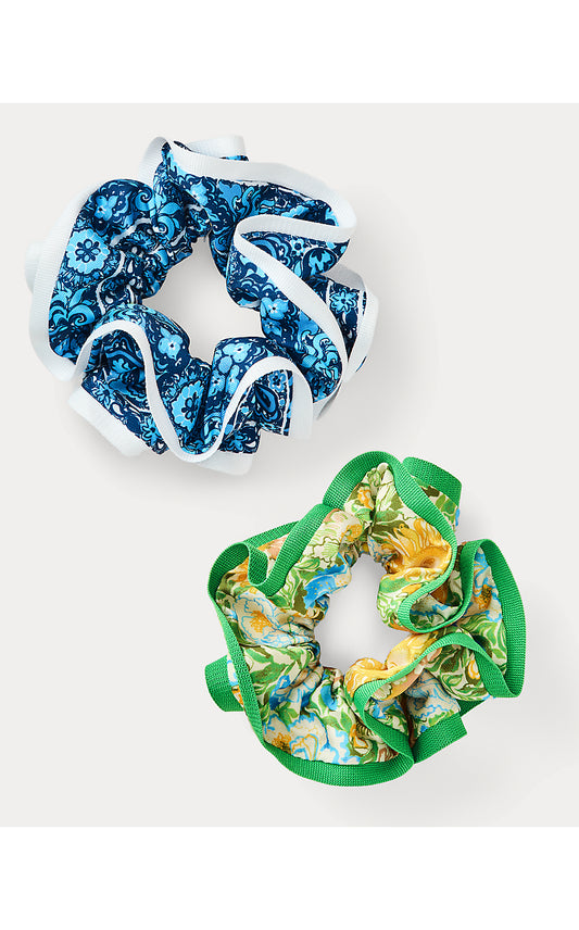 Layered Ruffle Scrunchie Set, Sympeony/The Casbah