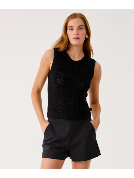 LENALIE SWEATER SHELL, BLACK METALLIC