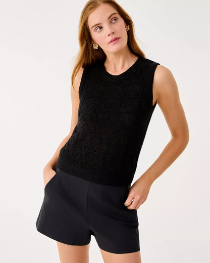 LENALIE SWEATER SHELL, BLACK METALLIC