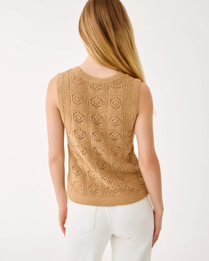 LENALIE SWEATER SHELL, RATTAN METALLIC