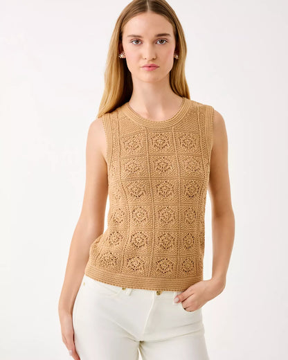 LENALIE SWEATER SHELL, RATTAN METALLIC