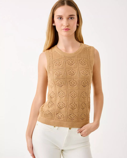 LENALIE SWEATER SHELL, RATTAN METALLIC