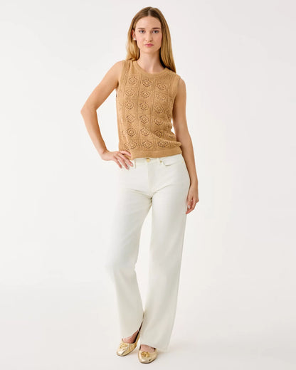 LENALIE SWEATER SHELL, RATTAN METALLIC