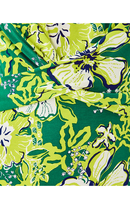 ALESSANI MAXI DRESS, FIDDLE LEAF GREEN ONCE AND FLORAL