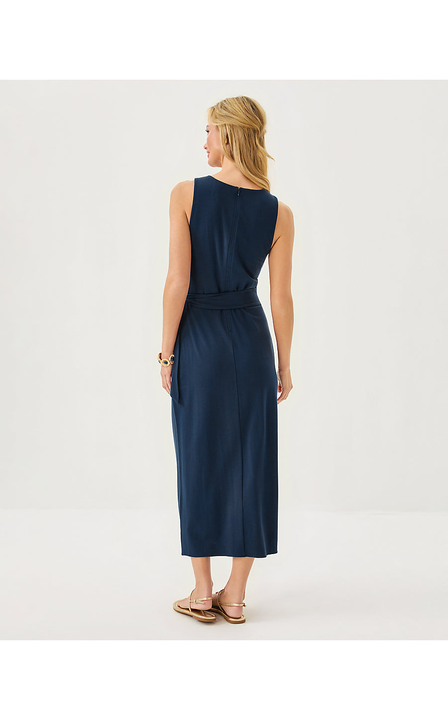 ESTELA MIDI DRESS, LOW TIDE NAVY