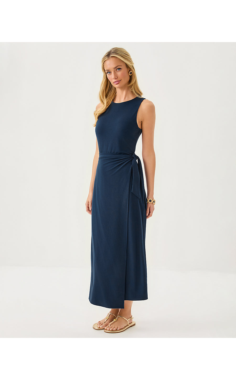 ESTELA MIDI DRESS, LOW TIDE NAVY