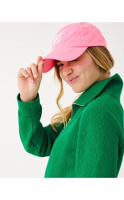 ELENI ZIP-UP, BAMBOO GREEN BUTTERFLY QUILTED KNIT