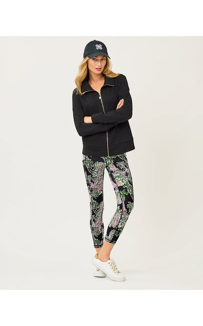 ELENI ZIP-UP, NOIR BUTTERFLY QUILTED KNIT