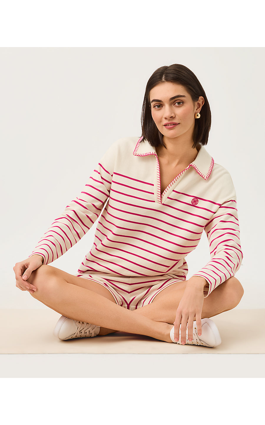 CORVAYA PULLOVER, BERRY BOUQUET LEGACY STRIPE