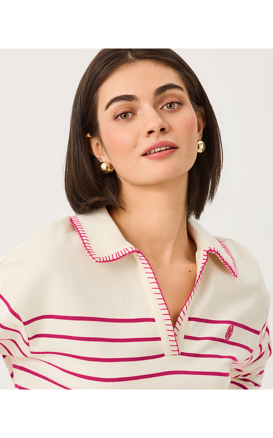 CORVAYA PULLOVER, BERRY BOUQUET LEGACY STRIPE