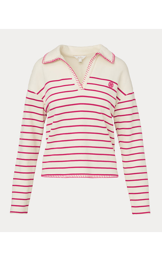 CORVAYA PULLOVER, BERRY BOUQUET LEGACY STRIPE