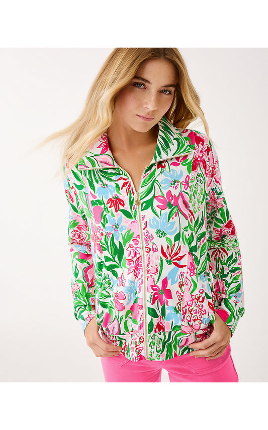 ELENI ZIP-UP UPF 50+, MULTI GLOWING GARDENS