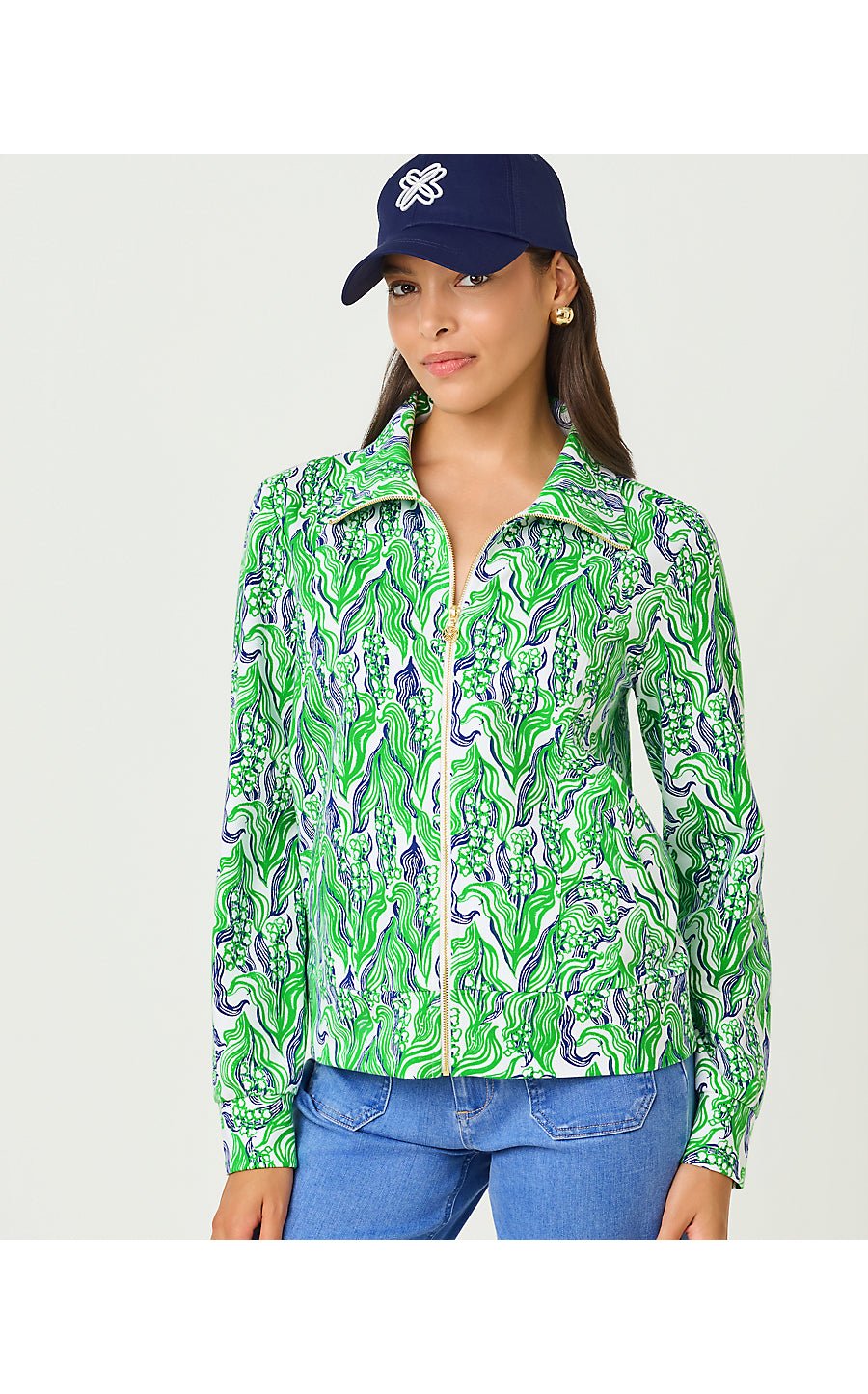 ELENI ZIP-UP UPF 50+, PUTTING GREEN LILLY OF THE VALLEY