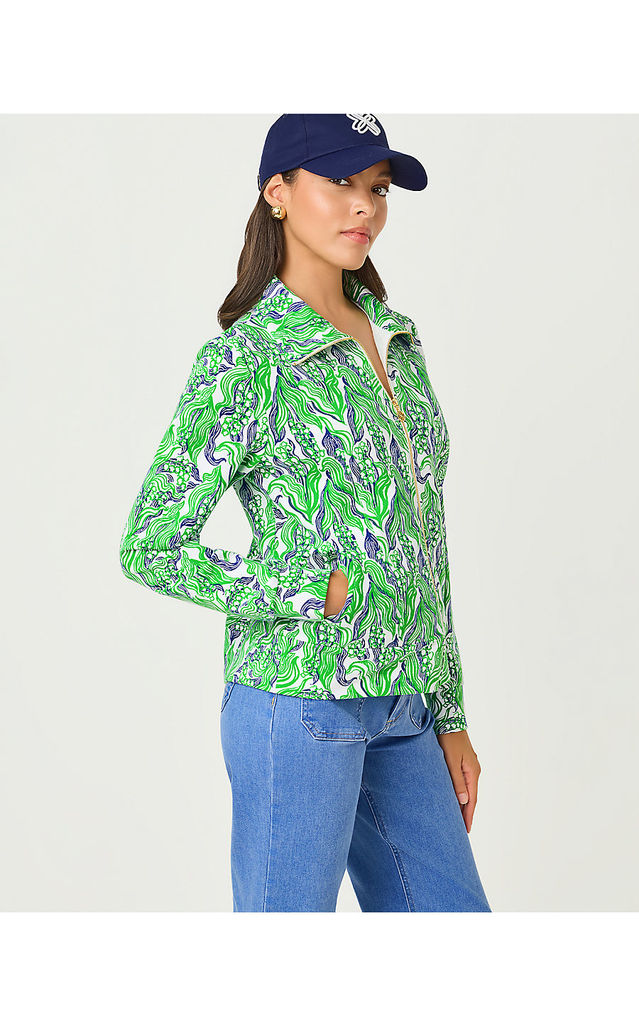 ELENI ZIP-UP UPF 50+, PUTTING GREEN LILLY OF THE VALLEY