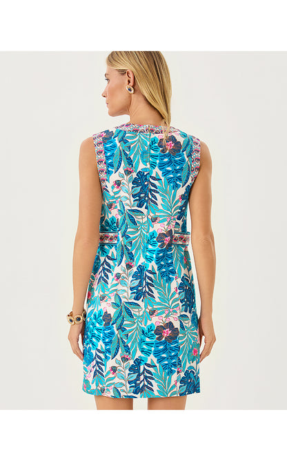 JUNO STRETCH SHIFT, BREEZY AQUA BEST FRONDS FOREVER ENGINEERED SHIFT